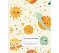 Cute Planets & Stars Wide Ruled Notebook for Kids | 120 Pages, 7.5x9.25" | Galaxy-Themed Composition Notebook with Glossy Cover | Fun Space Design for ... and Young Creators | Great Gift Idea