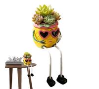 Cute Plant Pots - Novelty Flower Pots | Glasses Pineapple with Legs Statue