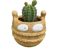 Cute Planter - Decorative Modern Resin Holder | Funny Expression Small Plant Pots,for Home Bedroom Living Room Office Farmhouse Indoor Outdoor Garden Yard Patio Pathway