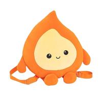 Cute Plush Backpack, Flame Design Fashion 12.6x11.81in Soft Stuffed Doll Bag, Adjustable Shoulder Straps, Comfortable Toddler Backpacks for Boys and Girls
