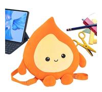 Cute Plush Backpack With Flame Design, Fashion Handbag For, 12.6x11.81 Inches Stuffed Doll Bag With Adjustable Shoulder Straps, Perfect For Girls And Boys' Casual Use