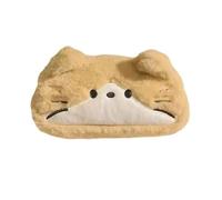 Cute Plush Case, Large Capacity Pencil Organizer, 7.87x1.96x3.54in Pen Holder with Multi Storage, Soft Fabric Zipper Pouch, Cat Style with Kawaii Design, School Desk Organizer for Stationery Use