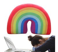 Cute Plush Rainbow Throw Pillow - Soft Arched Neck Support Cushion | Colorful Rainbow Backrest For Girls & Children | Aesthetic Home Décor For Bed, Chair, Office & Nursery