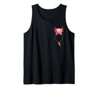 Cute Pocket Axolotl Kawaii Pet Lovers Pink Axolotl in Pocket Camiseta sin Mangas