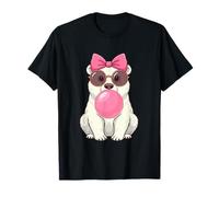 Cute Polar Bear Bubble Gum Hombres Mujeres Camiseta