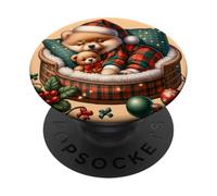 Cute Pomeranian Puppy For Pom Mom Dog Lover Cozy Christmas PopSockets PopGrip Adhesivo