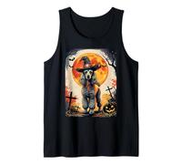 Cute Poodle Dog Witch Spooky Ghost Halloween Costume Camiseta sin Mangas