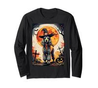 Cute Poodle Dog Witch Spooky Ghost Halloween Costume Manga Larga