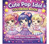 Cute Pop Idol Coloring Book for Kids: Super Cute Chibi Music Stars, Fashion, Dance and Fun Scenes to Color for Girls Ages 4-8