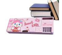 Cute Pop Up Pencil Case, Multifunctional Stationery Organizer, 10.24x3.62x1.3 Inches, Portable Pen Built in Calculator, Pen Case for Girls and School Supplies (Multicolor)
