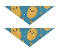 Cute Potatoes in Blue Dog Neckwear Good Breathability 2 Packs for a Gift Pets Want to Ddress Up 30 × 12 5.1 cm