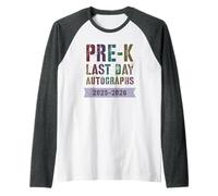 Cute PRE-K School ÚLTIMO DÍA 2026 Escribe mis autógrafos DIY Art Camiseta Manga Raglan
