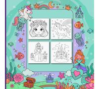Cute Princess Coloring Book for Girls: Fun & Easy Magical Coloring Pages with Princess, Unicorn, Fairy & Castle for Kids Ages 5-10