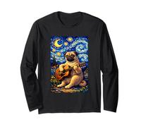 Cute Pug Dog Playing Guitar Whimsical Art Music Camping Manga Larga