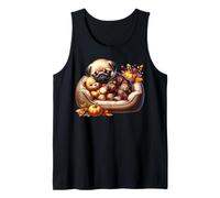 Cute Pug Graphic For Fall Women Men Autumn Vibes Cozy Season Camiseta sin Mangas