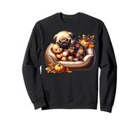Cute Pug Graphic For Fall Women Men Autumn Vibes Cozy Season Sudadera