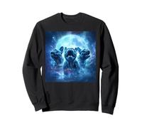 Cute Pugs Howling to The Moon Halloween 90s Gen Y Style Sudadera