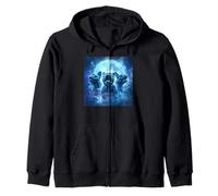 Cute Pugs Howling to The Moon Halloween 90s Gen Y Style Sudadera con Capucha
