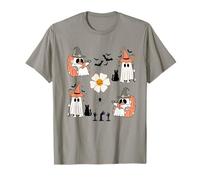 Cute Pumpkin Ghost Boo Cat Bats Pattern Halloween Camiseta