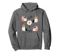 Cute Pumpkin Ghost Boo Cat Bats Pattern Halloween Sudadera con Capucha