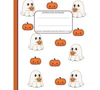 Cute Pumpkin Ghost Patch Halloween Composition Notebook: US Wide Ruled | 100 Sheets | 7.5” x 9.25” | Ideal for School, Writing, Drawing, and Journaling