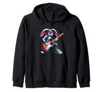 Cute Punk Rabbit, Rock'n Roll Goth, Guitarra Kids Rock Star Sudadera con Capucha