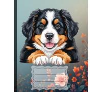 Cute Puppy Dog Notebook: Sweet Bernese Mountain Dog Puppy Illustration: Blank Sketchbook & Drawing Pad for Kids and Dog Lovers | 100 Pages Unlined White Paper | Personalized Name Label on Cover