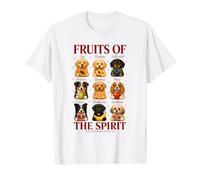 Cute Puppy Fruits Spirit Gálatas Escritura Fe Gráfico Camiseta