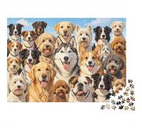 Cute Puppy Jigsaw Puzzle 1000 Pieces Recyclable Full Screen Dogs Mayores Puzzles Juego Educativo Decompression Ideal para Family and Friends Birthdays 52x38cm/1000pcs