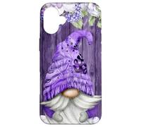Cute Purple Aesthetic Anemones Flower Pattern Lavender GNOME Carcasa para iPhone 16 Plus