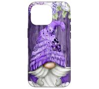 Cute Purple Aesthetic Anemones Flower Pattern Lavender GNOME Carcasa para iPhone 16 Pro