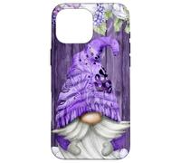 Cute Purple Aesthetic Anemones Flower Pattern Lavender GNOME Carcasa para iPhone 16 Pro MAX