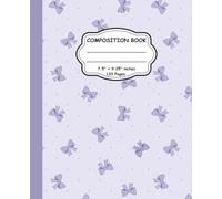 Cute Purple Composition Notebook, College Ruled Paper, 7.5" x 9.75", 120 Pages: Purple background with cute bow Illustrations Composition Book from Scarlet Sky Books