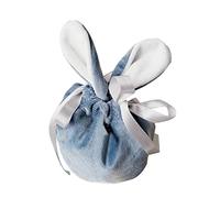 Cute Rabbit Cosmetic Bags | Small Velvet Easter Drawstring Pink Bunny Ears Candy Bag for Kids Cookie Goodies Snack Packaging | Bolsa de Viaje Portátil Mujer Cosmética Bolsa de Maquillaje Vacaciones