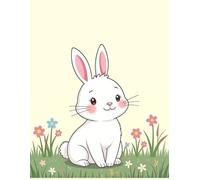 Cute Rabbit Theme Notebook For Kids with Lemon Yellow Background-8.5x11 inch, 200 Wide Ruled Pages, Matte Finish Cover: Adorable Rabbit Theme ... Girls, Teens & Women, Gifts for Rabbit Lovers