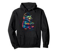 Cute Raccoon Controlador De Videojuegos Divertido Jugador De Basura Sudadera con Capucha