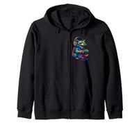 Cute Raccoon Controlador De Videojuegos Divertido Jugador De Basura Sudadera con Capucha
