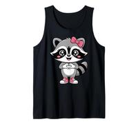 Cute Raccoon Coquette Bow Retro Common Raccoon Kids Girls Camiseta sin Mangas
