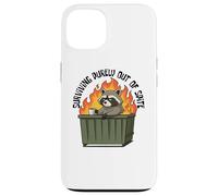 Cute Raccoon Dumpster Fire Surviving Purely out of Spite Carcasa para iPhone 13