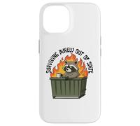 Cute Raccoon Dumpster Fire Surviving Purely out of Spite Carcasa para iPhone 14