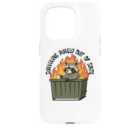 Cute Raccoon Dumpster Fire Surviving Purely out of Spite Carcasa para iPhone 15 Pro