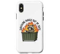 Cute Raccoon Dumpster Fire Surviving Purely out of Spite Carcasa para iPhone X/XS