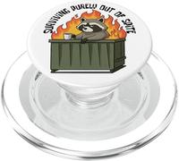 Cute Raccoon Dumpster Fire Surviving Purely out of Spite PopSockets PopGrip para MagSafe