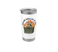 Cute Raccoon Dumpster Fire Surviving Purely Out Of Spite Vaso térmico de acero inoxidable de doble pared