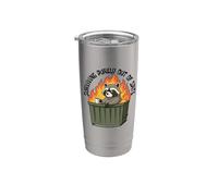 Cute Raccoon Dumpster Fire Surviving Purely Out Of Spite Vaso térmico de acero inoxidable de doble pared