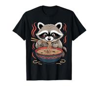 Cute Raccoon Eating Ramen Funny Food Lover Art Camiseta