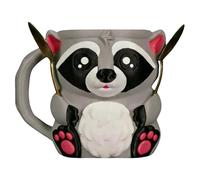 Cute Raccoon Ice Cream Pint Holder with Handle, Cartoon Animal Beer Can Holder Sleeve, 4 Inches Insulated Dessert Cup Grip, Neoprene Soft Cooler Thermal Insulation, Novelty Drink Fun Design