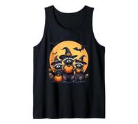 Cute Raccoons Witch Spooky Ghost Halloween Matching Family Camiseta sin Mangas