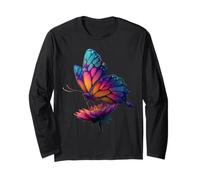 Cute Rainbow Butterfly Insects Lovers Flores Manga Larga