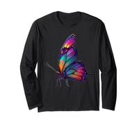 Cute Rainbow Butterfly Insects Lovers Flores Manga Larga